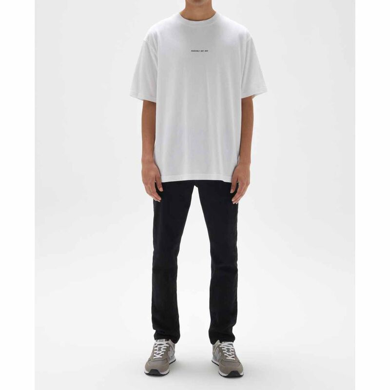 Assembly Label Mens Organic Established Tee White/Black image number 3